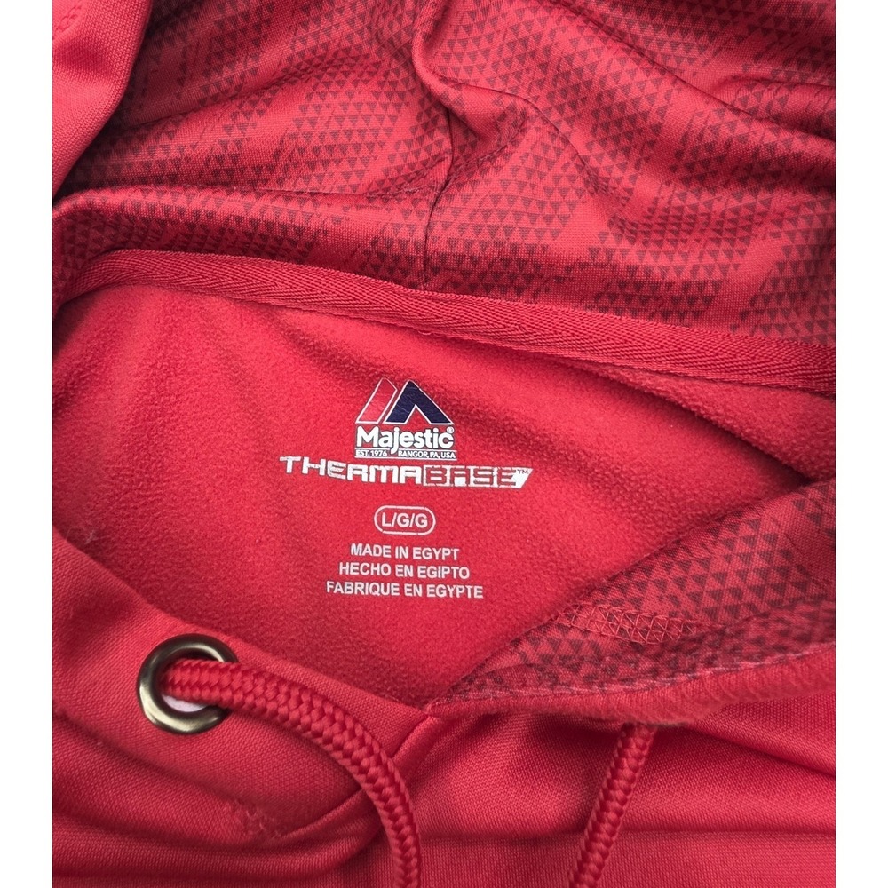 Majestic Thermabase Kansas City Chiefs Red Fleece Hoodie Size Large - Picture 5 of 8